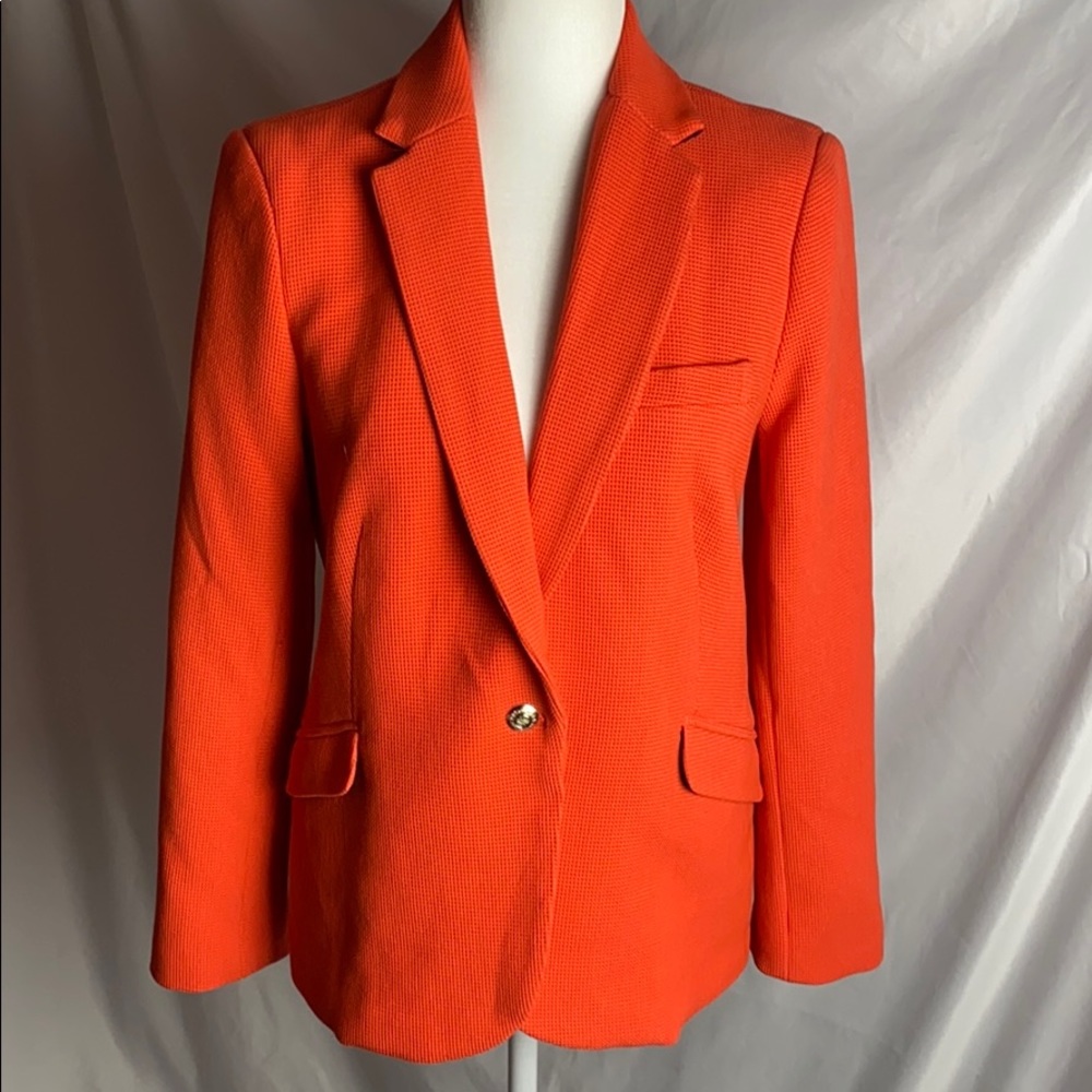 Catherine Malandrino Textured Coral Blazer